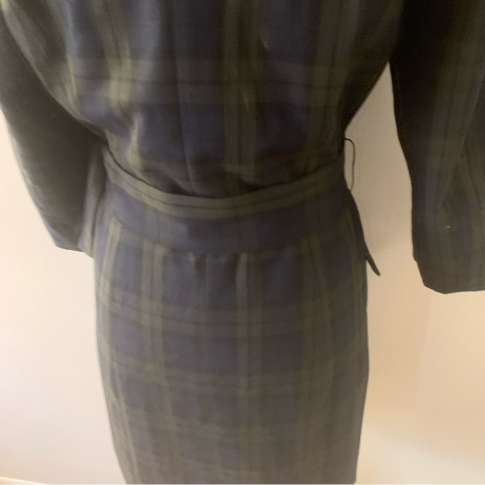 Mango Casual Belted Plaid Check Trench Coat - Picture 8 of 16